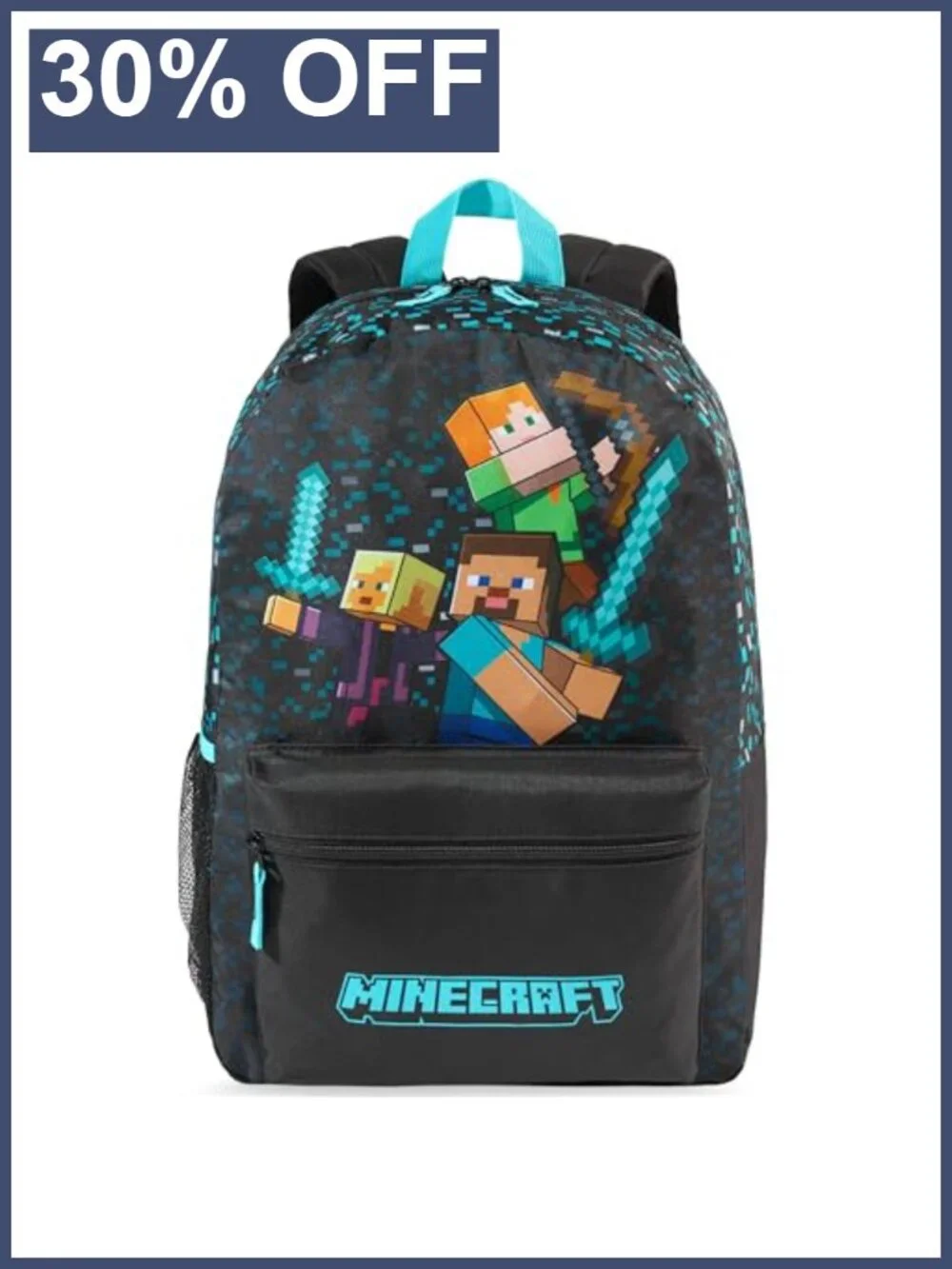Minecraft Creeper Kids Backpack - Lightweight School Bag with Padded Straps